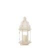 Rustic Small White Lantern with Distressed Finish