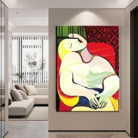 Hand Painted Oil Painting Pablo Picasso After the Original Painting Small the Dream Living Room Hallway Bedroom Luxurious Decorative Painting (style: 01, size: 100X150cm)