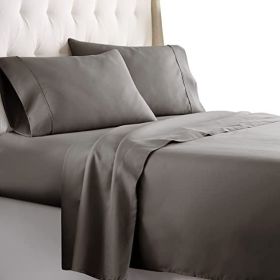 Twin Size Sheets Set - Bedding Sheets & Pillowcases w/ 16 inch Deep Pockets - Fade Resistant & Machine Washable - 3 Piece 1800 Series Twin Bed Sheet S (Color: grey, Piece Type: 3 Piece 1800 Series Twin)